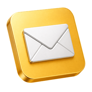 Decorative 3D envelope icon representing mail on the contact us page