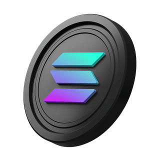 SOL coin from Solana positioned next to the hero banner section